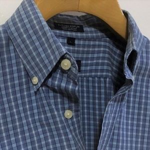 Izod Blue Check Shirt Large